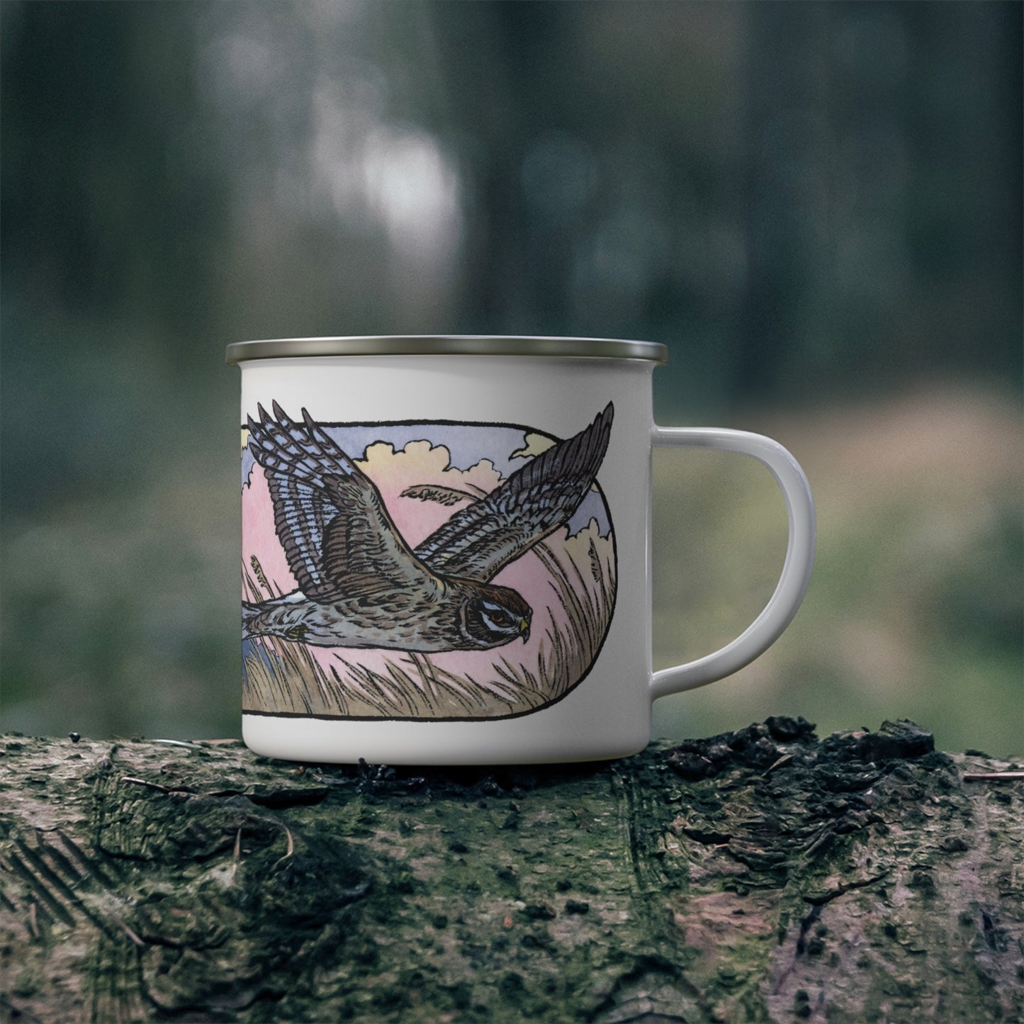 Northern Harrier Enamel Camping Mug