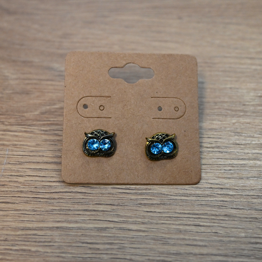 Blue-eyed Owl Studs