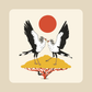 Secretarybird sticker featuring two birds on top of an acacia tree
