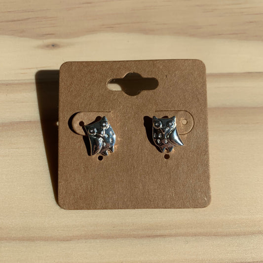 Silver Owl Earrings